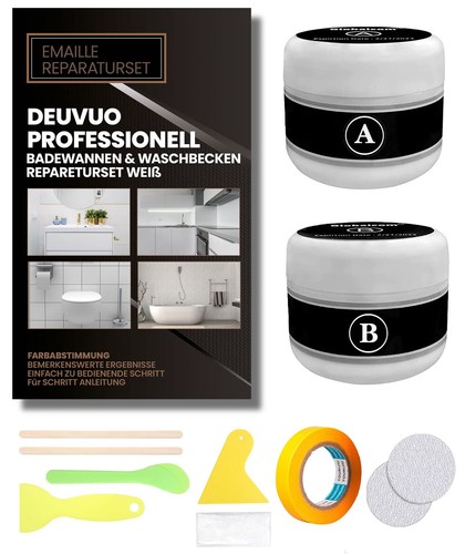 White enamel repair kit 200g - white,
