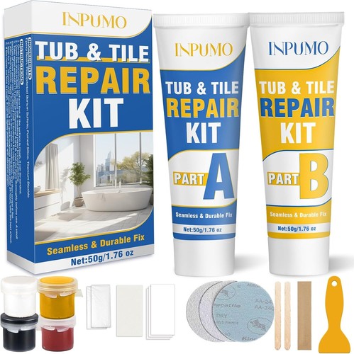 Shower tray repair - kit,, enamel