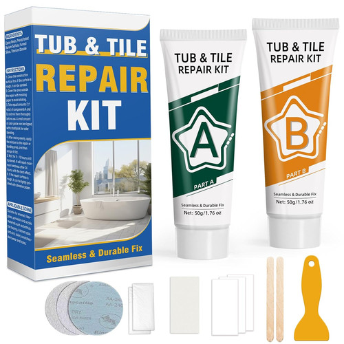 Tile bath repair kit - tile, white