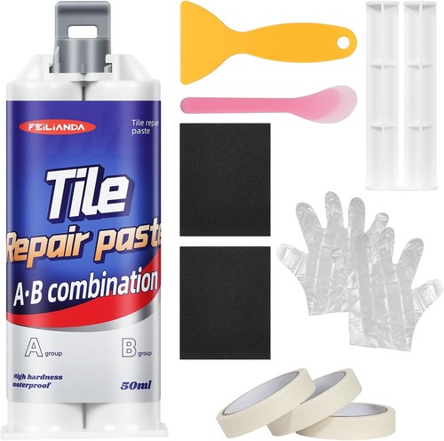 Shower tray repair - kit, white