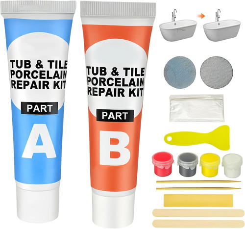 White bath repair kit ceramic - bath, kit,